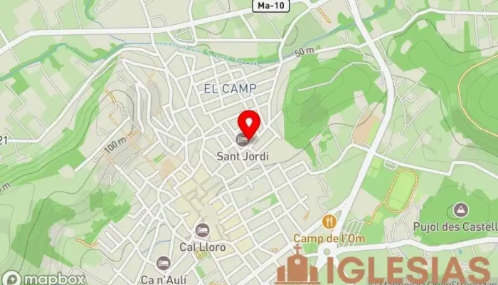 mapa de Iglesia de San Jordi Iglesia en Pollença