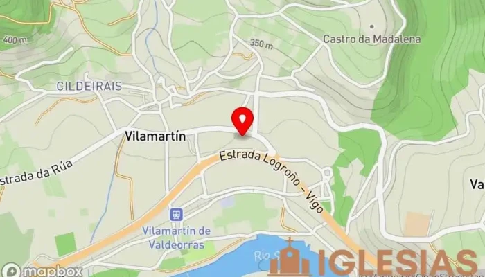 mapa de Iglesia de San Jorge de Vilamartín Iglesia en Vilamartín de Valdeorras