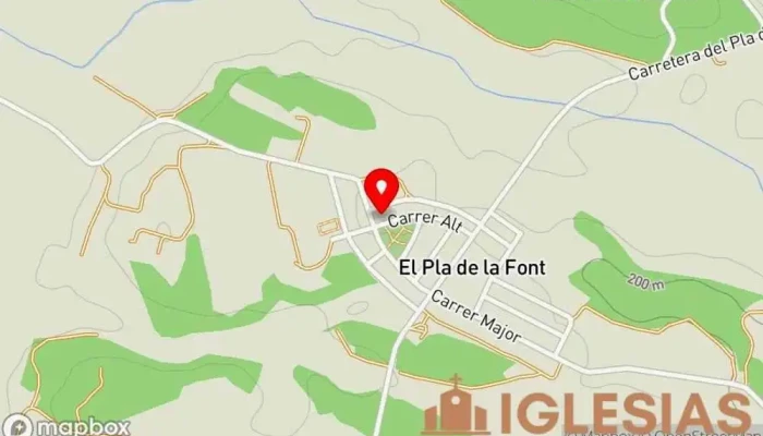 mapa de Iglesia de San José Obrero Lugar de culto en El Pla de la Font