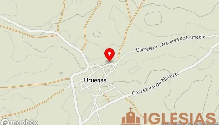 mapa de Iglesia de San Juan Bautista Iglesia en Urueñas