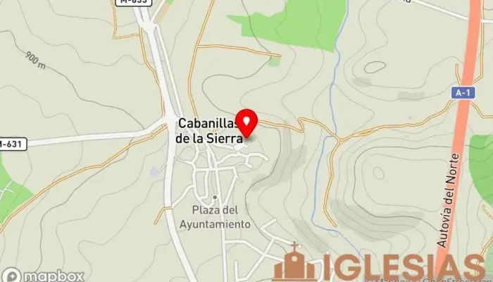 mapa de Iglesia de San Juan Bautista Iglesia en Cabanillas de la Sierra