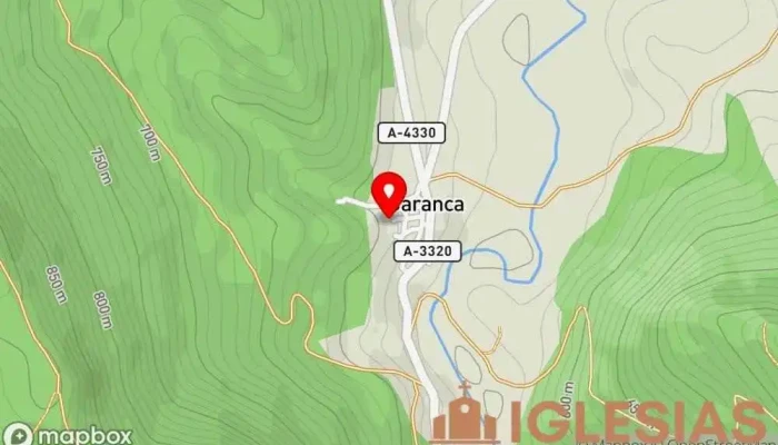 mapa de Iglesia de San Juan Bautista Iglesia en Caranca