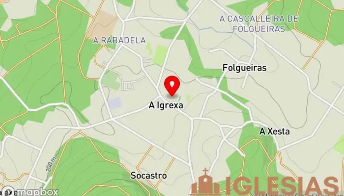 mapa de Iglesia de San Juan de Calo Iglesia en Teo