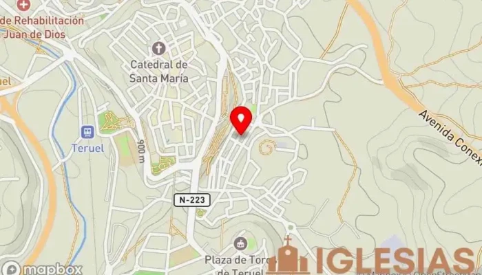 mapa de Iglesia de San Julián Iglesia católica en Teruel