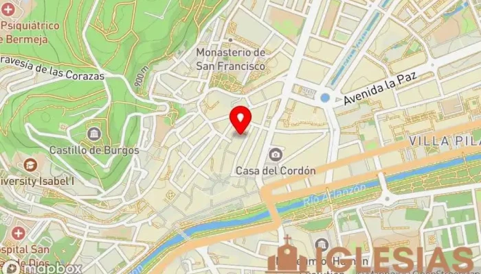 mapa de Iglesia de San Lorenzo el Real Iglesia católica en Burgos