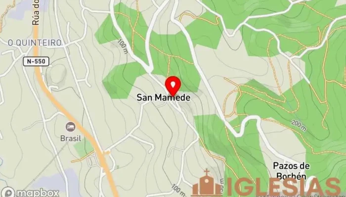 mapa de Iglesia de San Mamade de Quintela Iglesia en Redondela