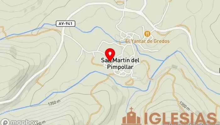 mapa de Iglesia de San Martin Obispo Iglesia católica en San Martín del Pimpollar