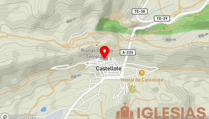 mapa de Iglesia de San Miguel Arcángel Iglesia católica en Castellote
