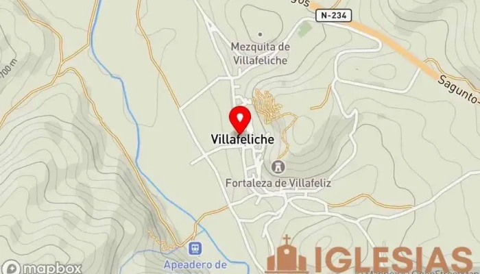 mapa de Iglesia de San Miguel Arcangel Iglesia católica en Villafeliche