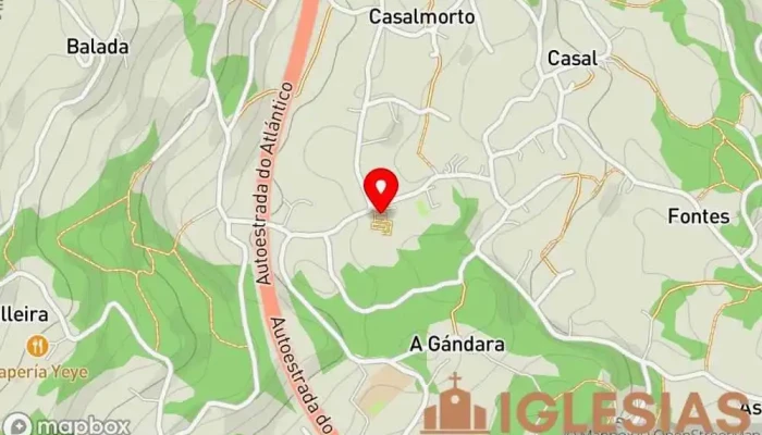 mapa de Iglesia de San Miguel de Pereiras Iglesia católica en Pontevedra