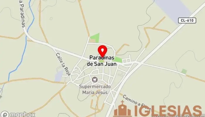 mapa de Iglesia de San Pedro Apóstol Parroquia en Paradinas de San Juan