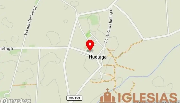 mapa de Iglesia De San Pedro en Huélaga Iglesia católica en Huélaga