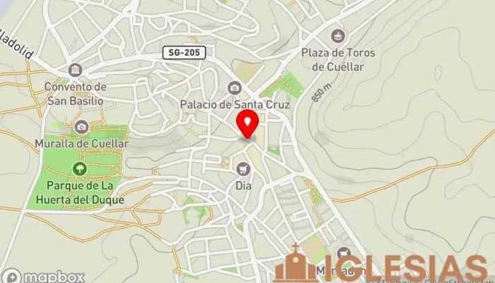 mapa de Iglesia de San Pedro Iglesia en Cuéllar