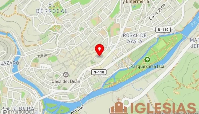 mapa de Iglesia de San Pedro Iglesia católica en Plasencia