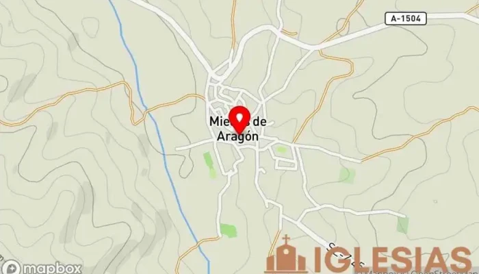 mapa de Iglesia de San Pedro Iglesia católica en Miedes de Aragón