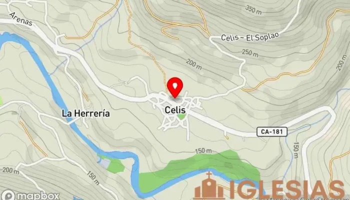 mapa de Iglesia de San Roque Iglesia en Celis