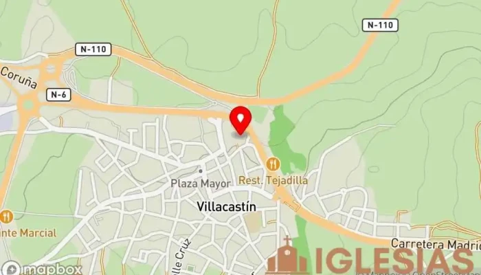 mapa de Iglesia de San Sebastián de Villacastín Iglesia católica, Atracción turística en Villacastín