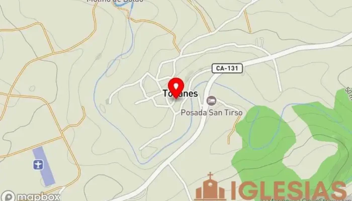 mapa de Iglesia de San Tirso Iglesia en Toñanes