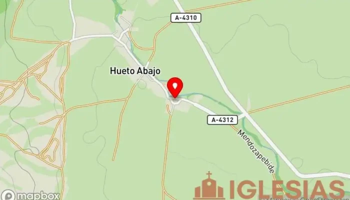 mapa de Iglesia de San Vicente Iglesia católica en Hueto Abajo