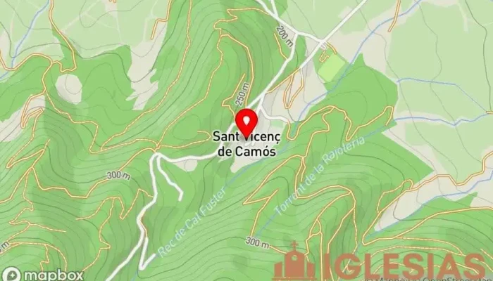 mapa de Iglesia de Sant Vicenç de Camós Iglesia en Camós