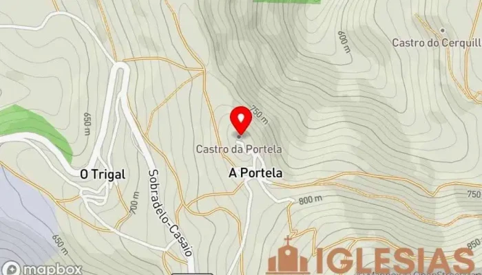 mapa de Iglesia de Santa Ana de Portela del Trigal Iglesia en Province of Ourense