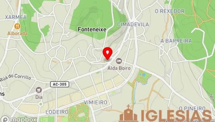 mapa de Iglesia de Santa Baia de Boiro Iglesia en Boiro