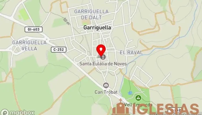 mapa de Iglesia de Santa Eulàlia Iglesia católica en Garriguella