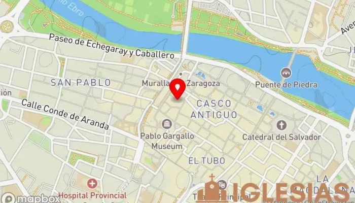 mapa de Iglesia de Santa Isabel de Portugal Iglesia católica, Atracción turística en Zaragoza