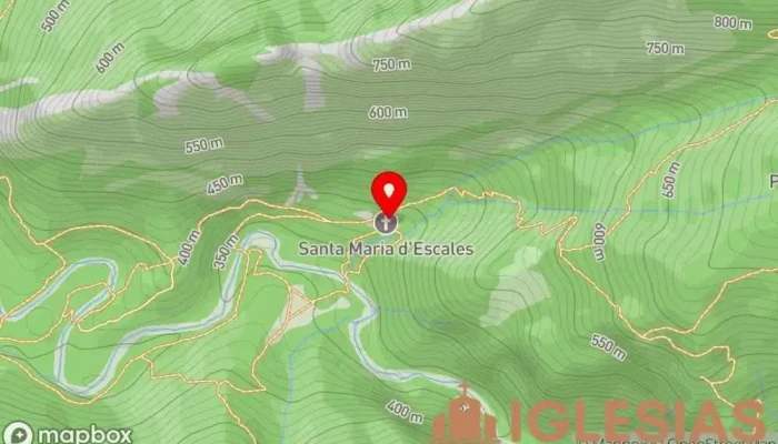 mapa de Iglesia de Santa Maria d' Escales Iglesia, Atracción turística en Oix