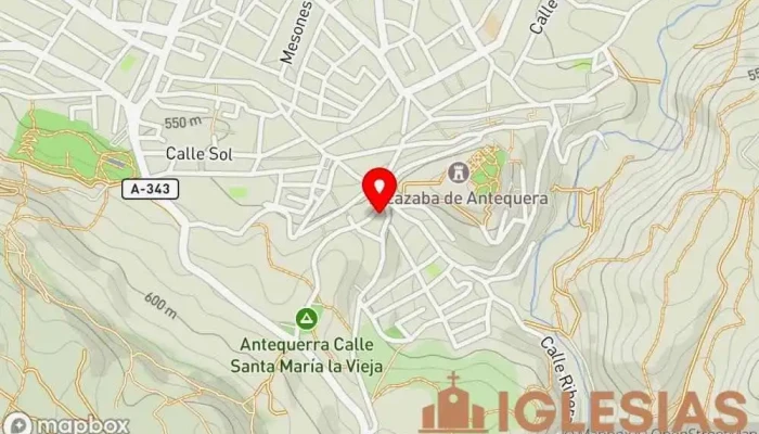 mapa de Iglesia de Santa María de Jesús Iglesia, Atracción turística en Antequera