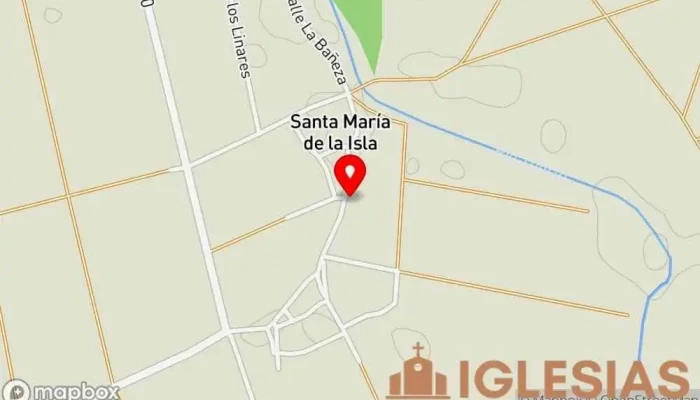 mapa de Iglesia de Santa María de la Isla Iglesia en Santibáñez de la Isla