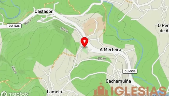 mapa de Iglesia de Santa María de Lamela Iglesia católica en O Pereiro de Aguiar