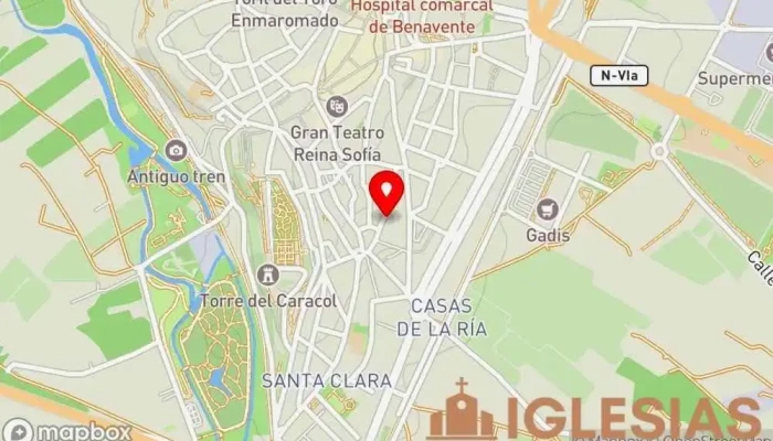 mapa de Iglesia de Santa María del Carmen de Renueva Iglesia católica en Benavente