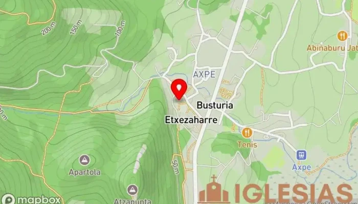 mapa de Iglesia de Santa María Iglesia católica en Busturi-Axpe