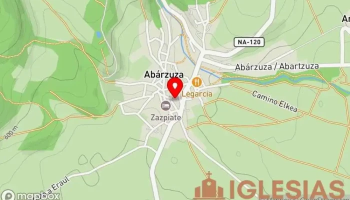 mapa de Iglesia de Santa María Iglesia católica en Abárzuza