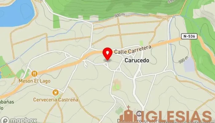 mapa de Iglesia de Santiago Apostol Iglesia en Carucedo