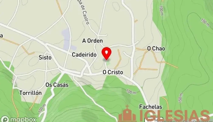 mapa de Iglesia de Santiago de Adelán Iglesia católica en Adelán