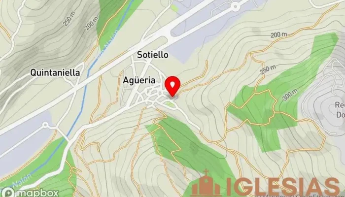 mapa de Iglesia de Santiago de Agüeria Iglesia católica en Tudela de Agüeria