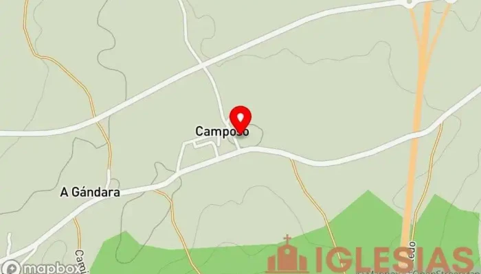 mapa de Iglesia de Santiago de Camposo Iglesia en O Corgo