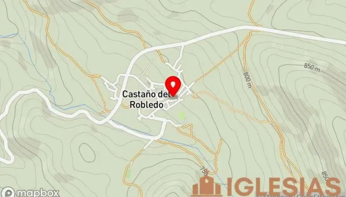 mapa de Iglesia de Santiago el Mayor Iglesia católica en Castaño del Robledo