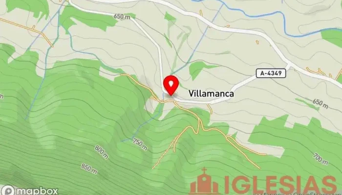 mapa de Iglesia de Santiago Iglesia católica en Villamanca