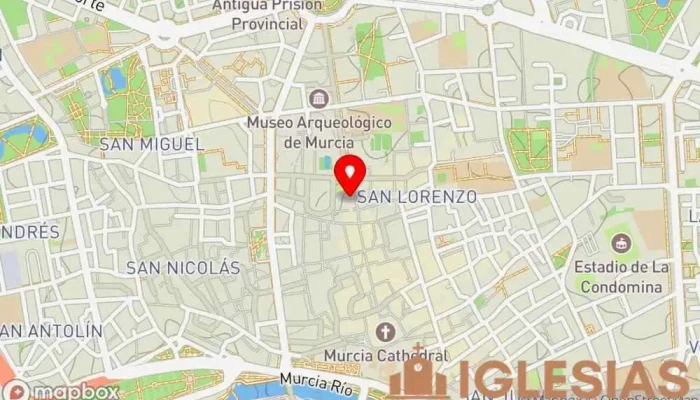 mapa de Iglesia de Santo Domingo Iglesia católica, Atracción turística en Murcia