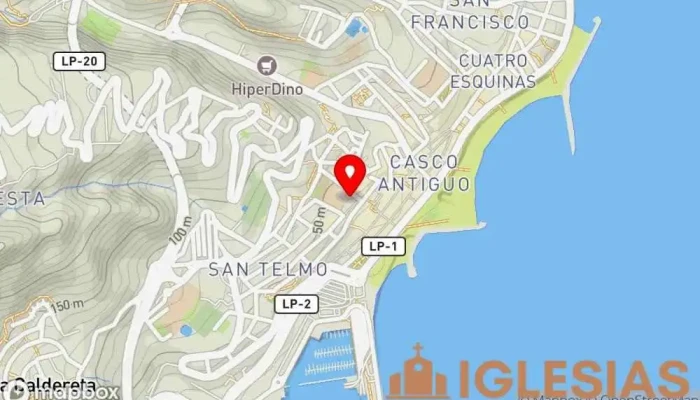 mapa de Iglesia de Santo Domingo Iglesia católica en Santa Cruz de la Palma