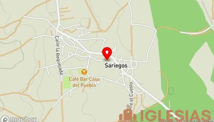 mapa de Iglesia de Sariegos Iglesia católica en León