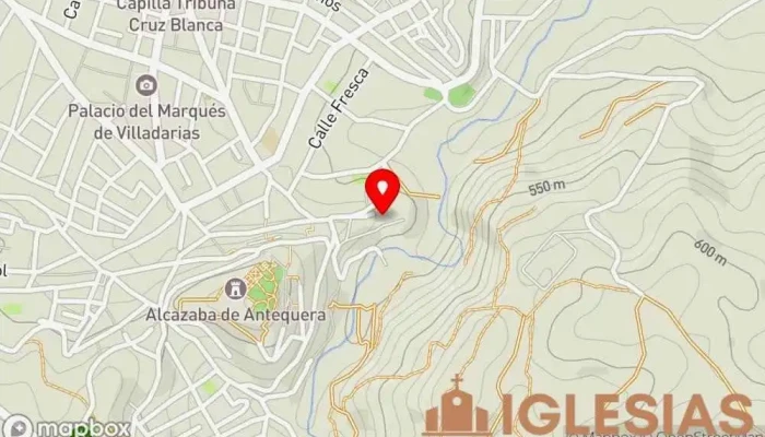 mapa de Iglesia del Carmen Iglesia católica, Atracción turística en Antequera