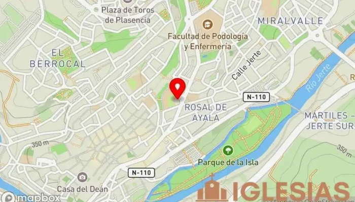 mapa de Iglesia del Cristo de las Batallas Iglesia en Plasencia