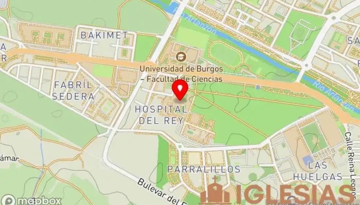 mapa de Iglesia del Hospital del Rey Iglesia católica en Burgos