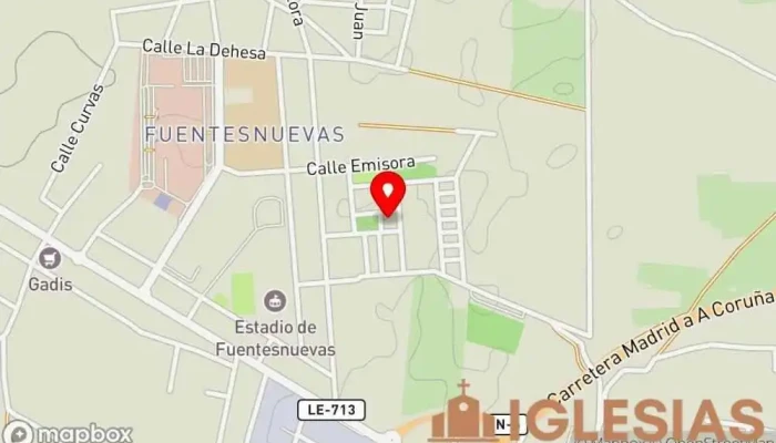 mapa de Iglesia del poblado de fuentesnuevas Iglesia en Ponferrada