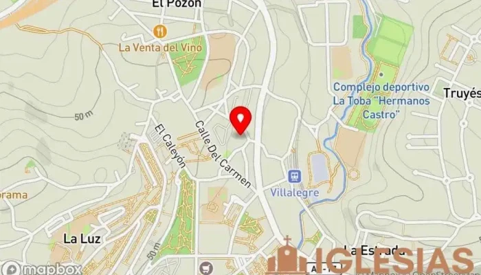 mapa de Iglesia del Sagrado Corazón de Jesús de Villalegre Iglesia católica en Avilés