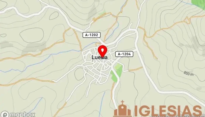 mapa de Iglesia del Salvador Parroquia en Luesia